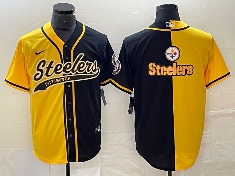 Men Pittsburgh Steelers Blank Yellow black Co Branding Nike Game NFL Jersey style 2->san francisco 49ers->NFL Jersey